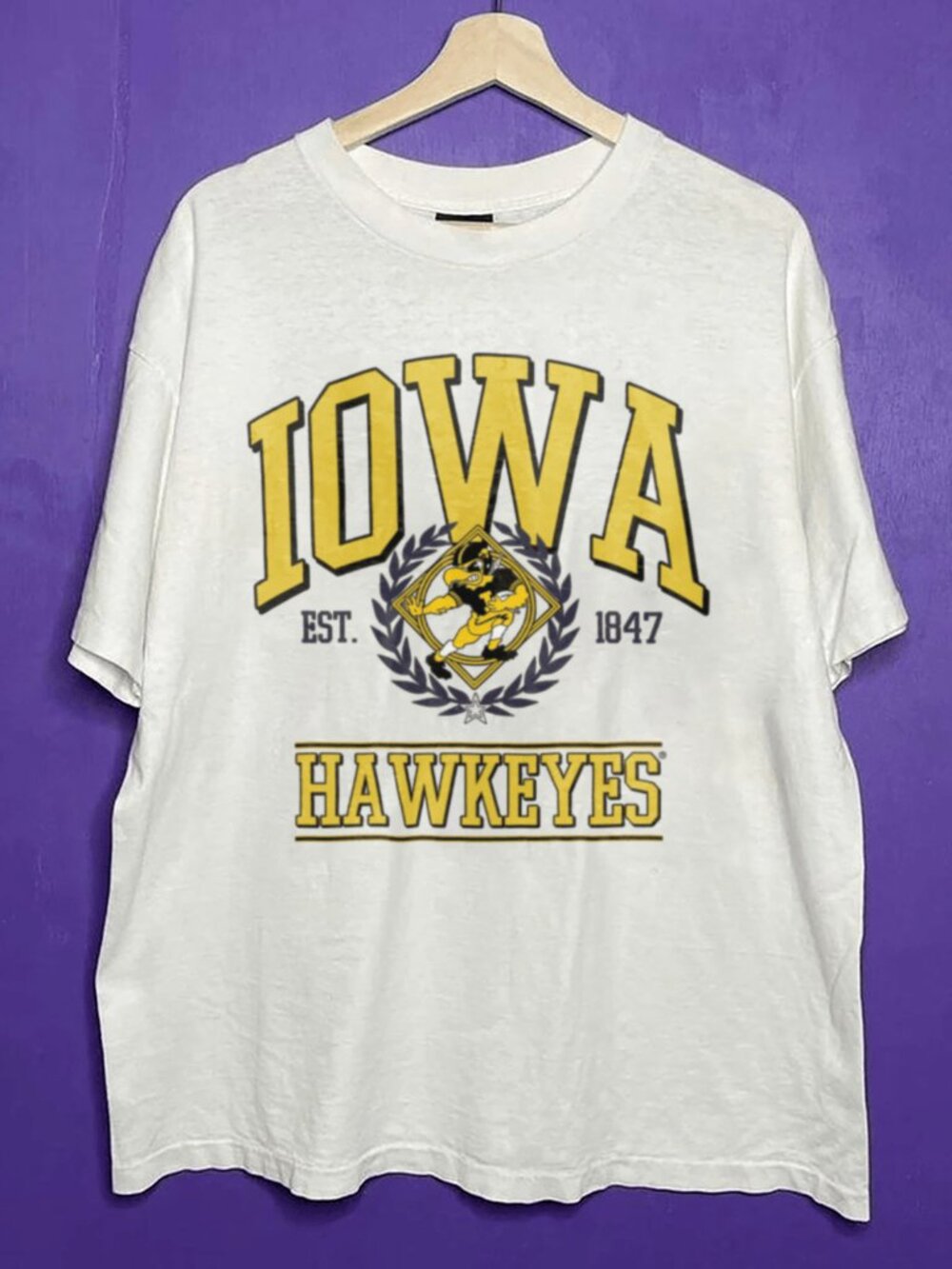 1847 Vintage Iowa Hawkeyes Football Shirt, Retro University of Iowa Shirt Tee